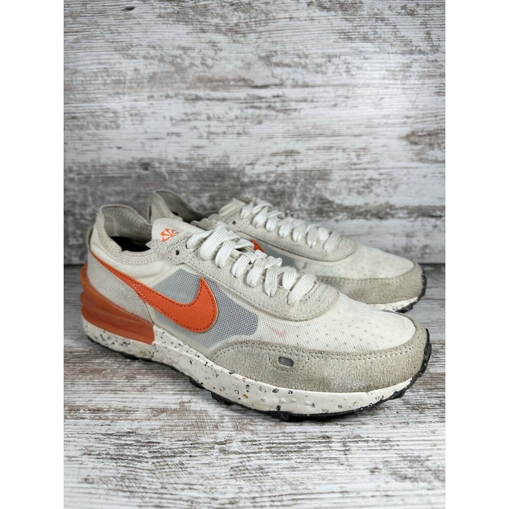 Women's Nike Waffle One Crater 'Pale Ivory/Orange' Sneakers Sz 7 Athletic Gym
